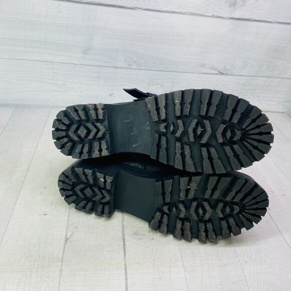 AU Air Underground Womens CARMINE Side Zip Black Combat Biker Boots Size 9.5 M - Picture 9 of 16